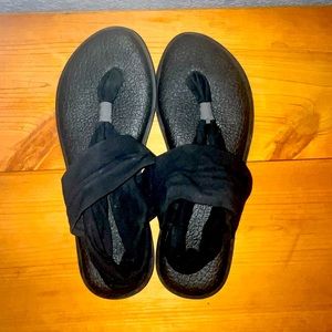Sanuk Yoga Sling Sandals Size 9 in Black